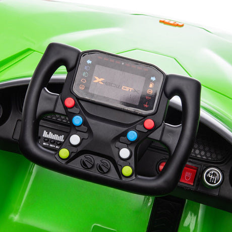 Remote Control Electric Ride-On Car with MP3 Player and LED Lights - Green