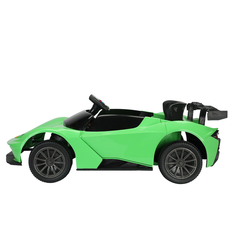 Remote Control Electric Ride-On Car with MP3 Player and LED Lights - Green