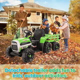 Electric Ride-On Tractor with Trailer for Kids - Remote Controlled Toy Car