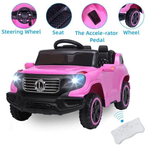 Remote Control Pink Ride On Car Truck for Girls with 3 Speeds and Light Features