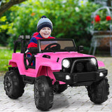 Remote Control Pink Ride-On Truck with Music and LED Lights for Kids - Perfect Christmas Gift