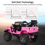 Remote Control Pink Ride-On Truck with Music and LED Lights for Kids - Perfect Christmas Gift