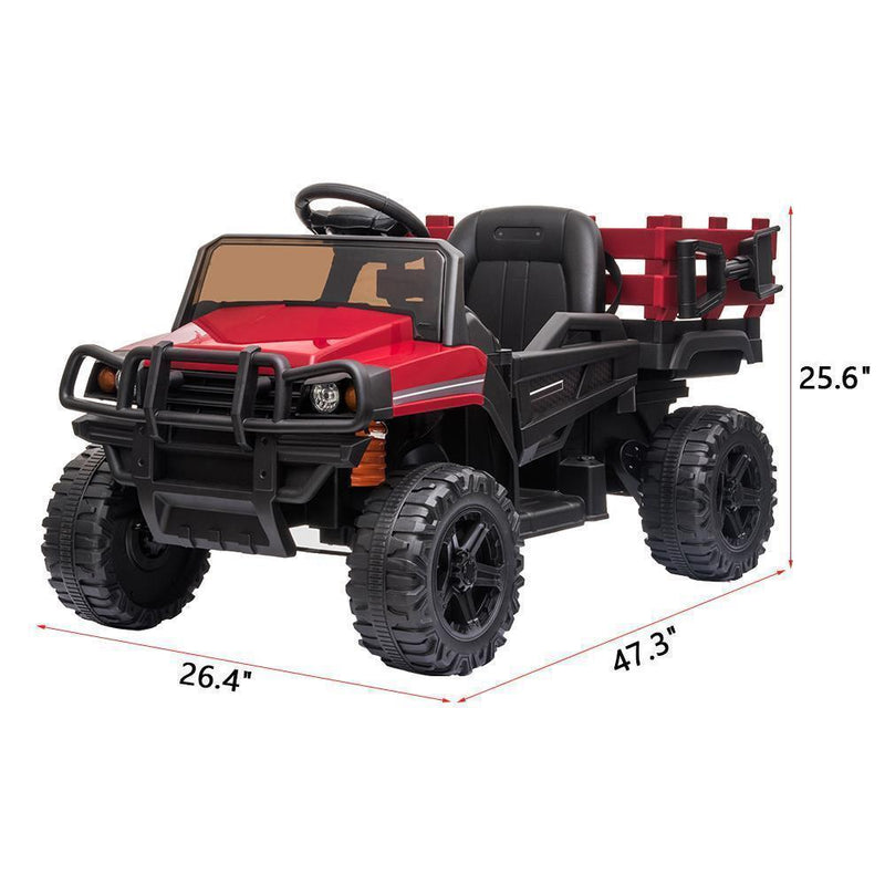 Remote Control Ride-On Tractor with Detachable Trailer for Kids