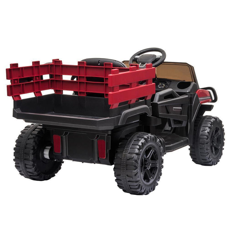 Remote Control Ride-On Tractor with Detachable Trailer for Kids