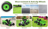 Remote Control Ride-On Tractor with Trailer and Lights for Kids - 12V Ground Loader