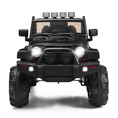 Remote Control Ride-On Truck with LED Lights - Black - Perfect for Christmas!
