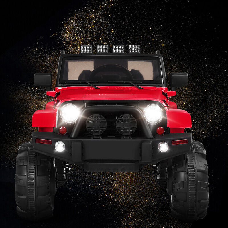 Remote Control Ride-On Truck with MP3 Player and LED Lights for Kids - Red