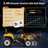 Remote Control Road Roller Ride-On Truck for Kids with Wide Seat
