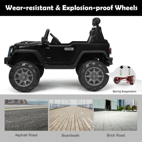 Remote Controlled 12V Kids Ride On Truck with Double Magnetic Door