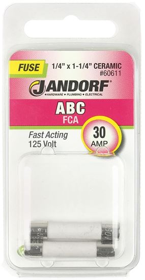 Jandorf Fast Acting 125 Volt 30 Amp Fuse #60611 Jandorf