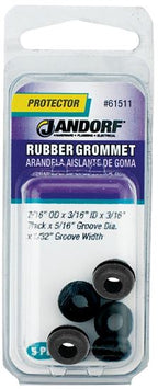 Jandorf 61511 Grommet, Rubber, Black, 3/16 in Thick Panel Jandorf
