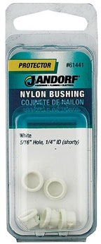 Jandorf Conduit Bushing, Nylon, White, 1/4 in Dia Panel Hole, 0.237 in Thick Panel 5pk #61441 Jandorf
