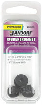Jandorf Grommet, 3/16 in ID, 1/2 in OD, Rubber, Black, 7/32 in Thick Panel 5 pk #61516 Jandorf