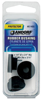 Jandorf Conduit Bushing, 1/4 in ID, 3/4 in OD, 1/4 in Dia Cable, Rubber, Black, 3/16 in Thick Panel 3pk #61480 Jandorf
