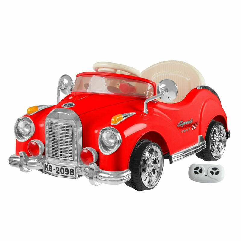 Retro Ride-On Classic Car for Kids 2-4 Years with Remote Control