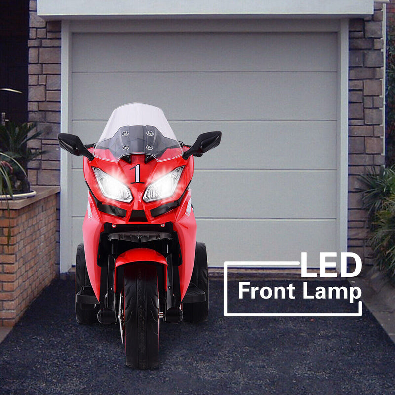 Rev up the Fun with Our 12V Kids Ride-On Motorcycle: Featuring Lights, LED Screen, and Music in Vibrant Red!