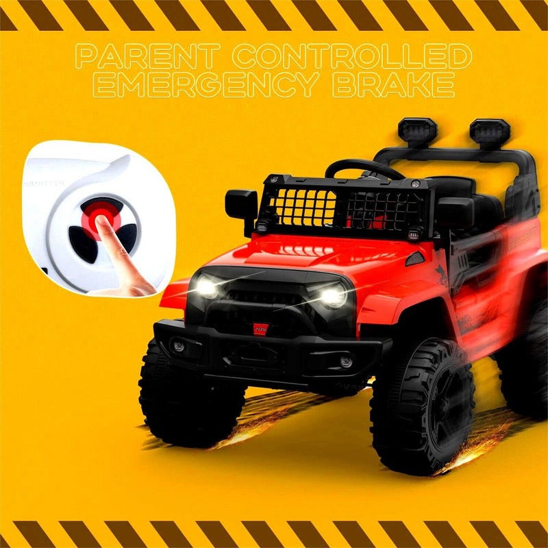 Rev Up the Fun with Our 12V Red Truck Car for Kids - Includes Remote Control and 2 Speed Options!