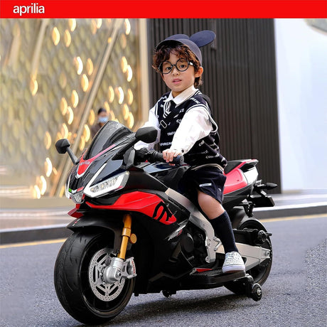 Rev Up the Fun with Our 24V Ride-On Motorcycle for Kids - Reaches Speeds of 10 MPH with Side Wheels!