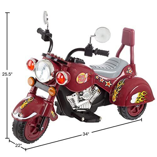 Rev up the Fun with this Red 3-Wheel Chopper Ride-On Toy for Kids - Featuring Reverse and Headlights!