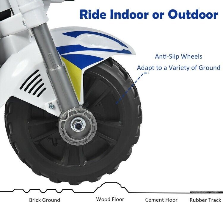 Police Motorcycle Trike for Kids with Flashing Siren - 3-Wheel Ride-On Toy for Children