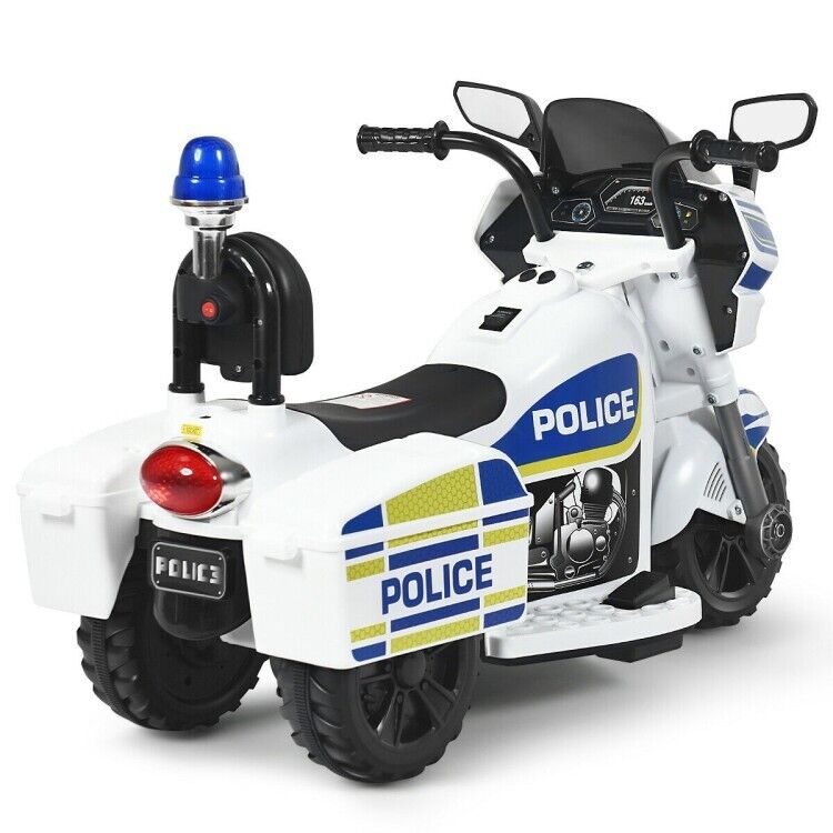 Police Motorcycle Trike for Kids with Flashing Siren - 3-Wheel Ride-On Toy for Children