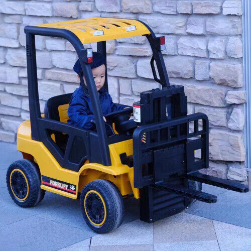 Revolutionize Playtime with the 12V7A Electric Frame Lifting Rod Ride-On Forklift for Kids: 3 Speeds and LED Lights Included!