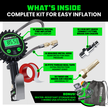 200 PSI Tire Inflator Gauge