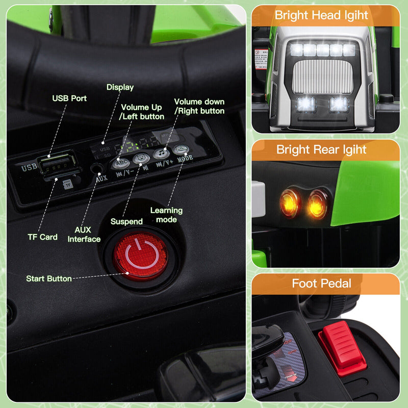 Ride in Style: 12V Electric Tractor with Trailer and Remote Control for Toddlers