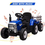 Ride in Style: 12V Tractor Trailer Toy Car with Remote Control and MP3 Player for Kids