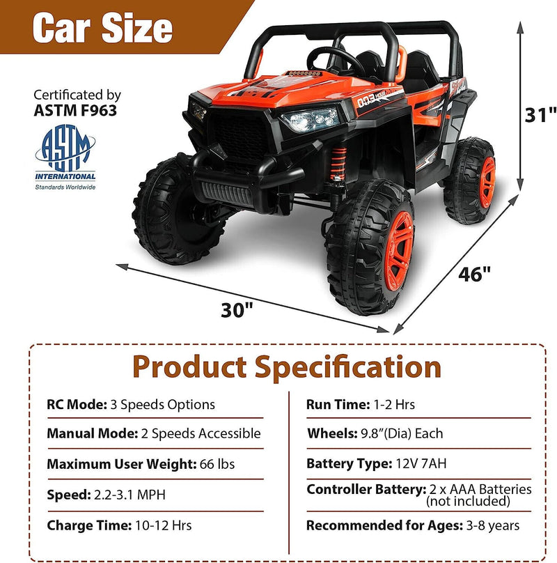 Ride in Style: 2 Seater Kids Electric Car with RC, Music, and APP Control by LUCKYERMORE