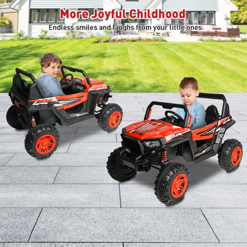 Ride in Style: 2 Seater Kids Electric Car with RC, Music, and APP Control by LUCKYERMORE