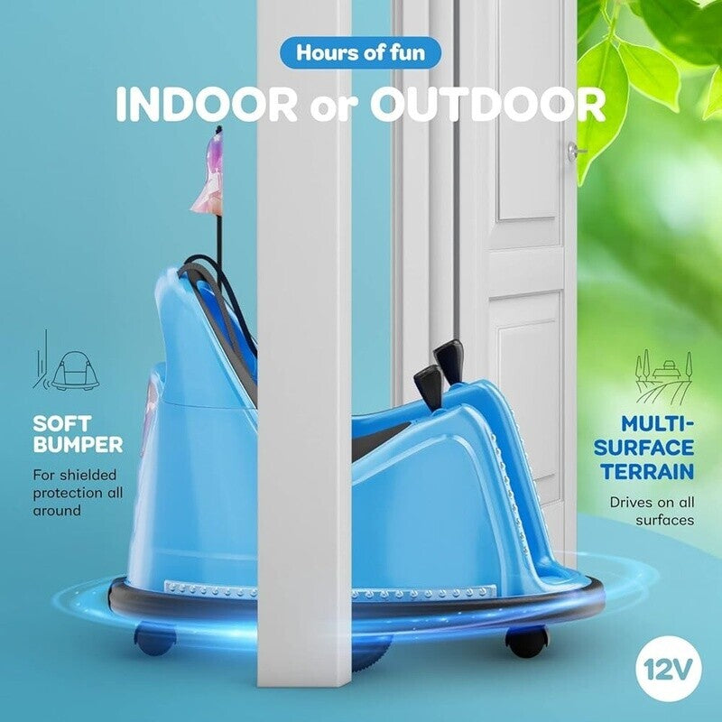 12V Electric Ride-On Car for Kids with Remote Control and 2-Speed Bumping Toy for Toddlers