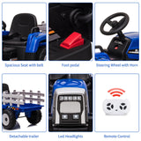Ride-On Electric Tractor with Trailer for Toddlers - Remote Controlled