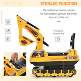Ride-On Movable Excavator and Tractor Toy Scooter Walker for Pretend Play