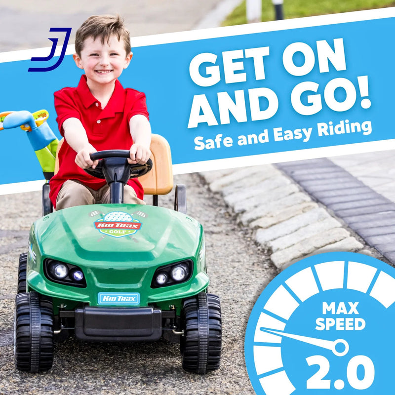 6V Electric Ride-On Golf Cart for Toddlers with Golf Clubs and Balls, Ages 3 and Up