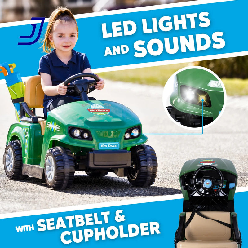 6V Electric Ride-On Golf Cart for Toddlers with Golf Clubs and Balls, Ages 3 and Up