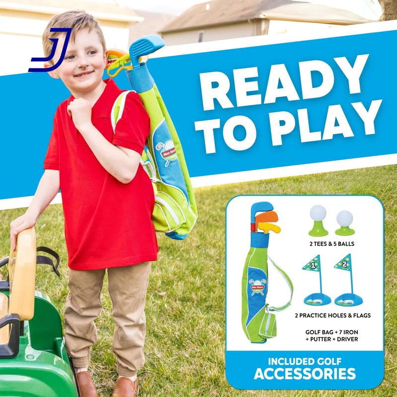 6V Electric Ride-On Golf Cart for Toddlers with Golf Clubs and Balls, Ages 3 and Up