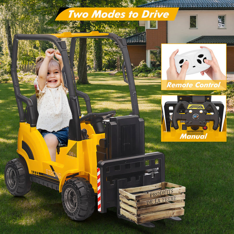 12V Ride-On Forklift Car with Liftable Fork and Pallet Tent
