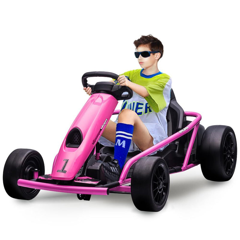 24V Electric Ride-On Go-Kart for Kids High-Speed Drifting Car Toy