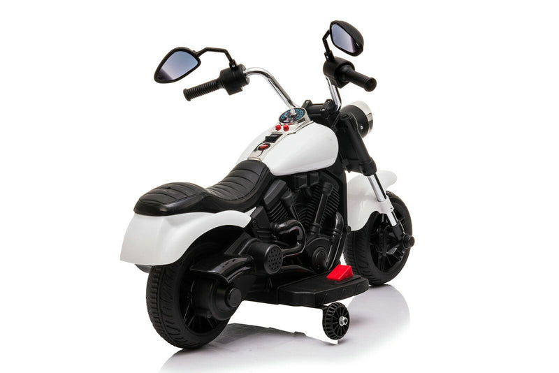 Kids Ride-On Harley Chopper Style Bike with Safety Training Wheels and 6V Battery