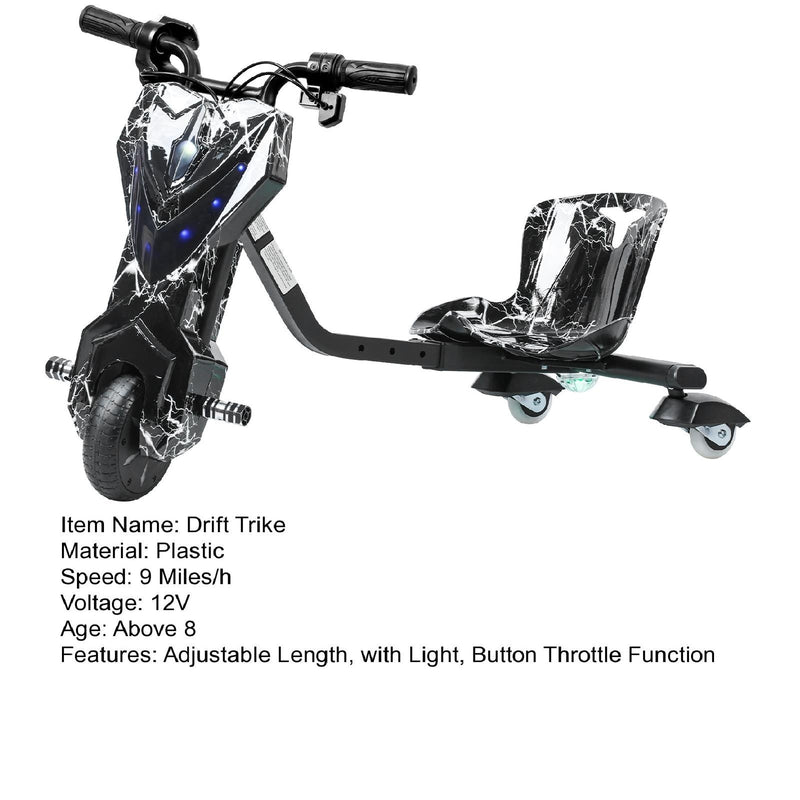 Kids Ride-On Drift Tricycle with Large Wheels for Ages 8 and Up