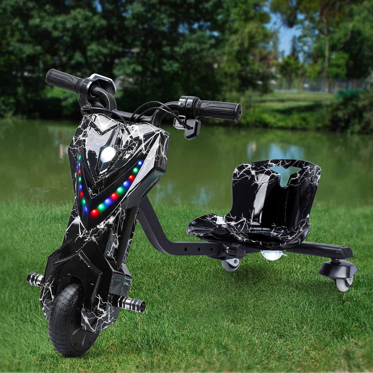 Kids Ride-On Drift Tricycle with Large Wheels for Ages 8 and Up