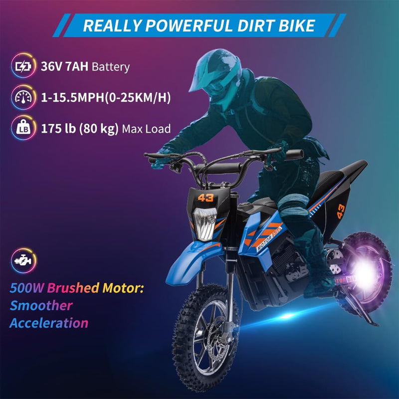 36V Battery-Powered Off-Road Electric Ride-On Motorcycle for Kids