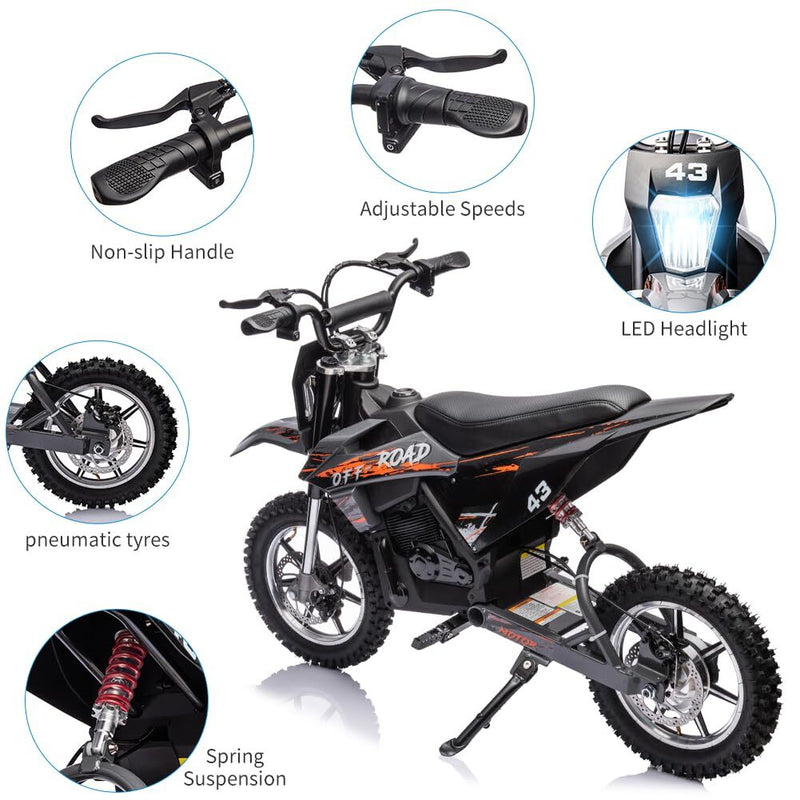 36V Battery-Powered Off-Road Electric Ride-On Motorcycle for Kids