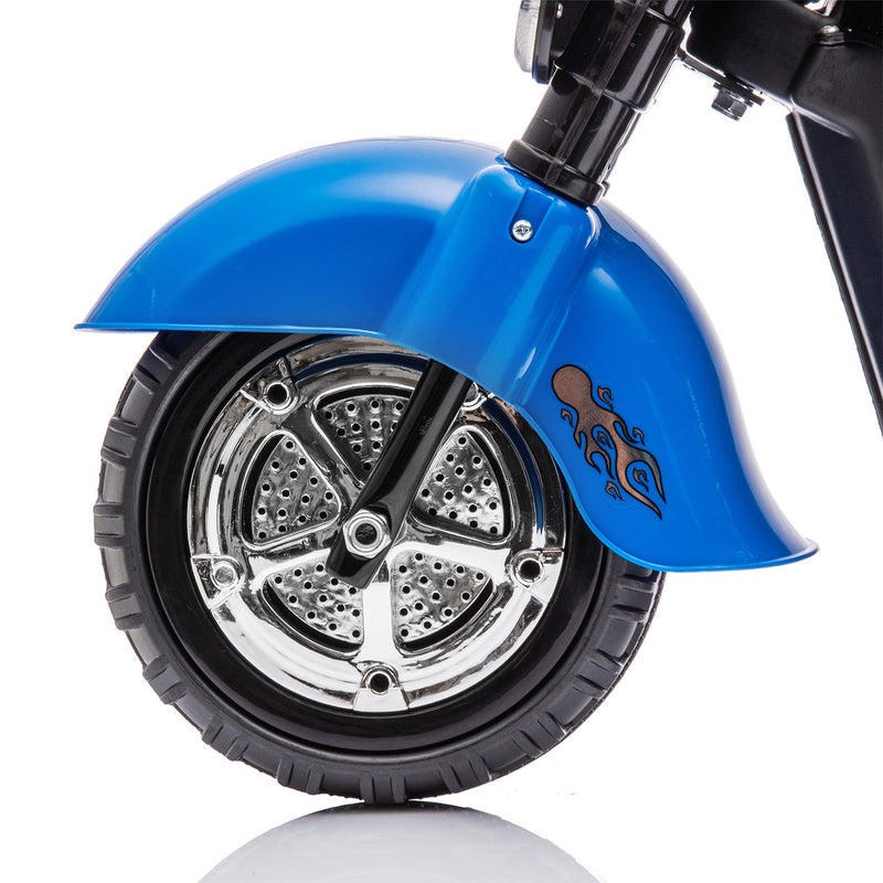 Electric 6V 3-Wheel Ride-On Motorcycle with LED Lights for Toddlers and Kids