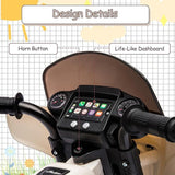 6V Electric Ride-On Dirt Bike for Kids with Licensed Design and Built-In Music