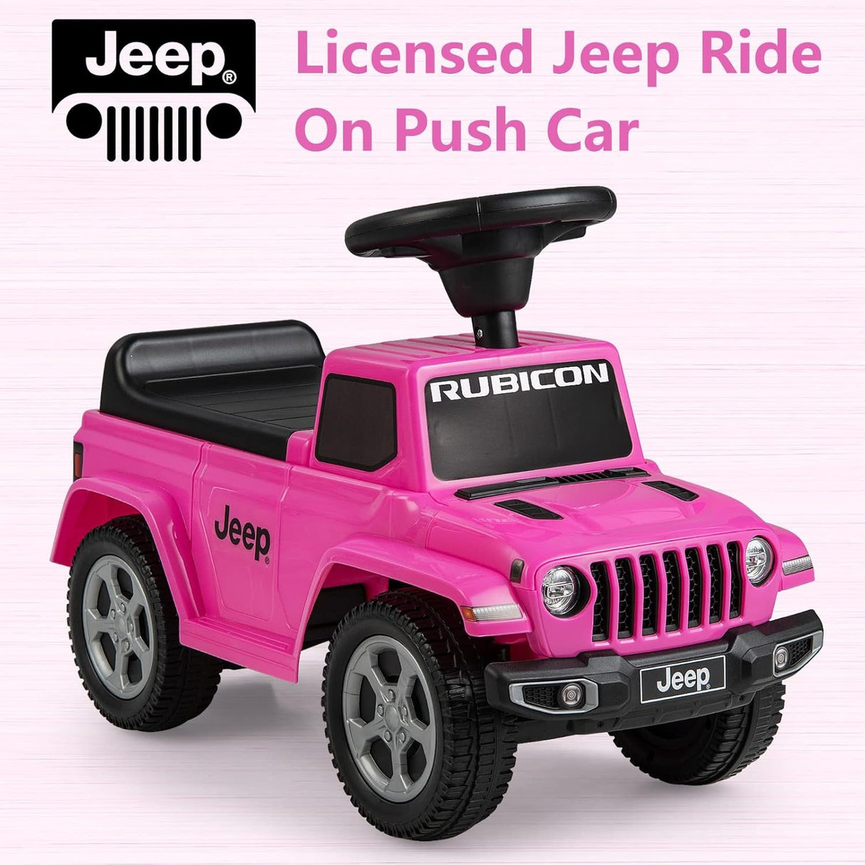 Licensed Jeep Foot-to-Floor Toddler Ride-On Push Car with Engine Sound