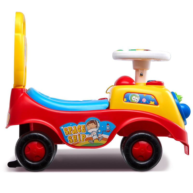 Toddler Ride-On Push Car with Music and Steering Wheel for Ages 1-3
