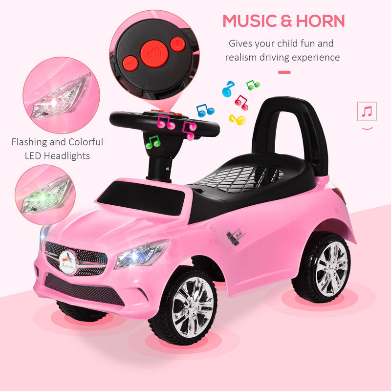 Ride-On Sliding Car with Horn, Music, Lights, and Storage – No Power Needed