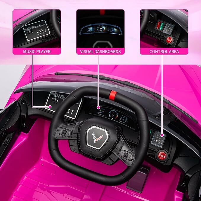 12V Battery-Powered Ride-On Sports Car for Kids Licensed Corvette Model